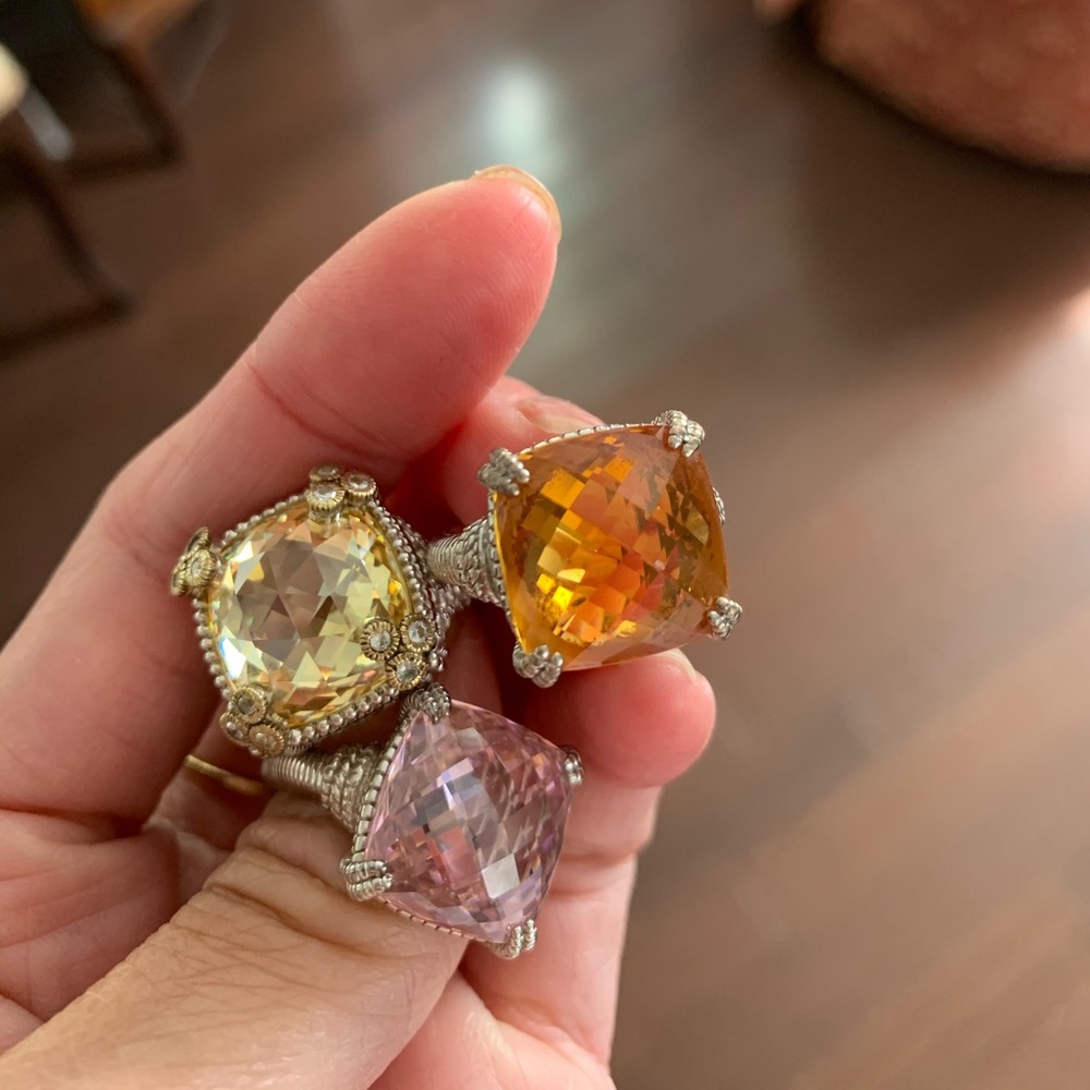 Judith Ripka sterling cocktail rings